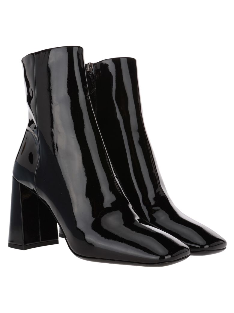 PRADA PATENT LEATHER ANKLE BOOTS,10998476