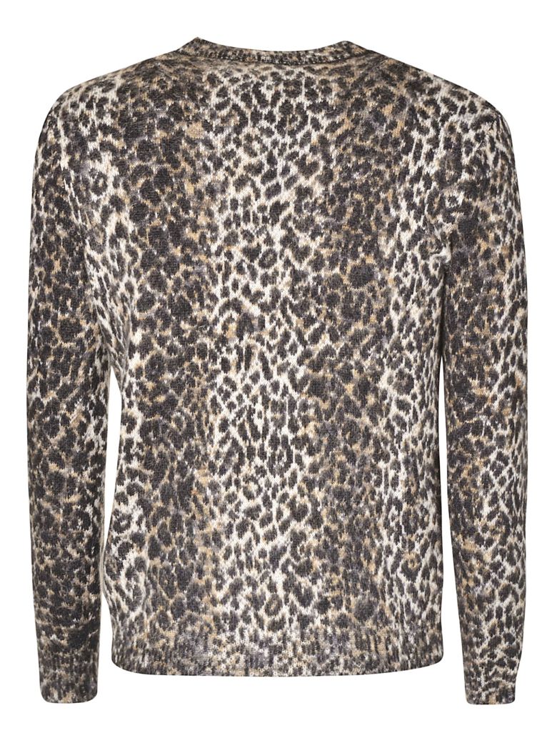 SAINT LAURENT LEOPARD PRINT SWEATER,11002996
