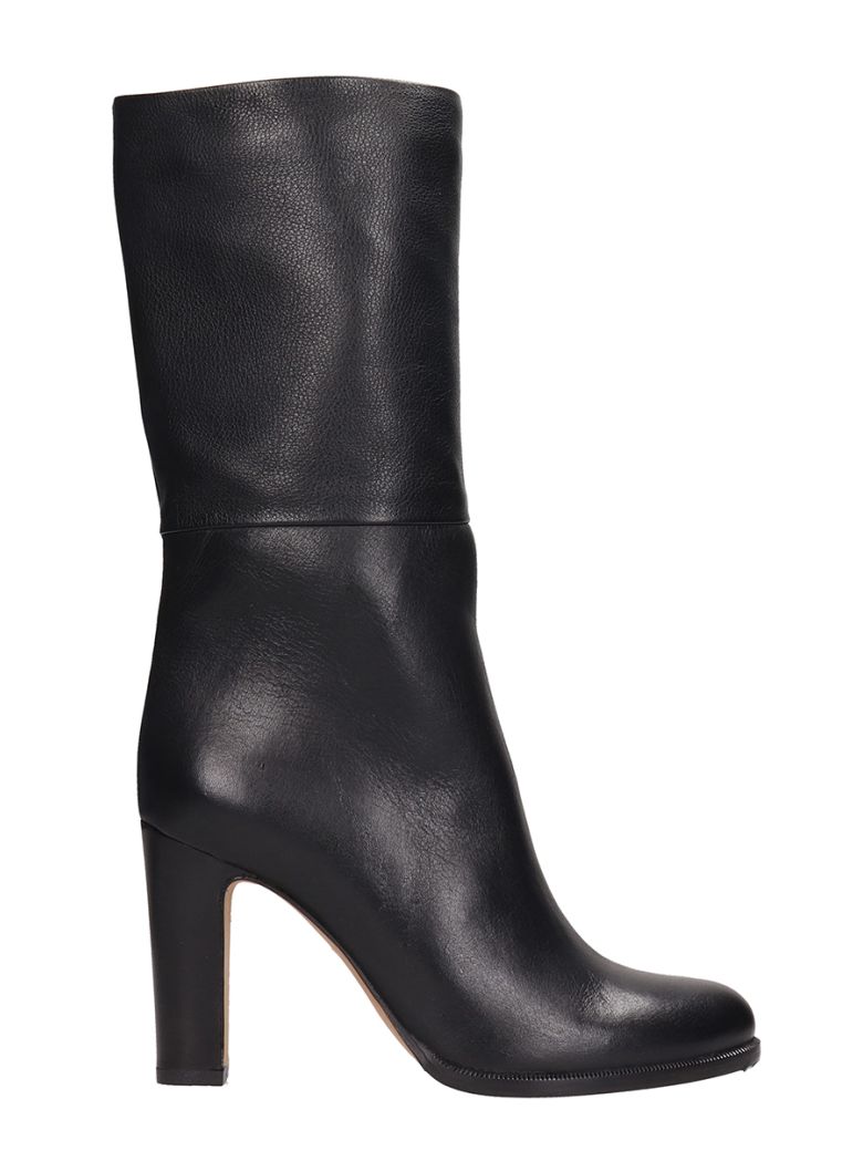 Julie Dee Julie Dee Black Leather High Ankle Boots - black - 10749175 ...