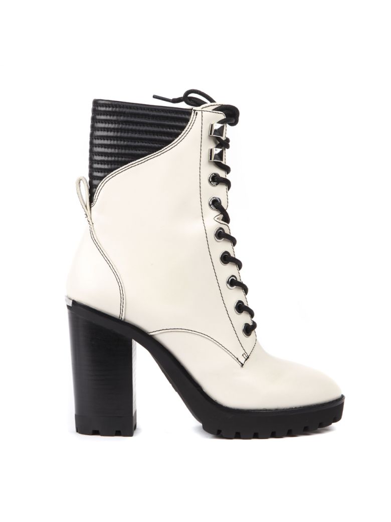 cream lace up boots