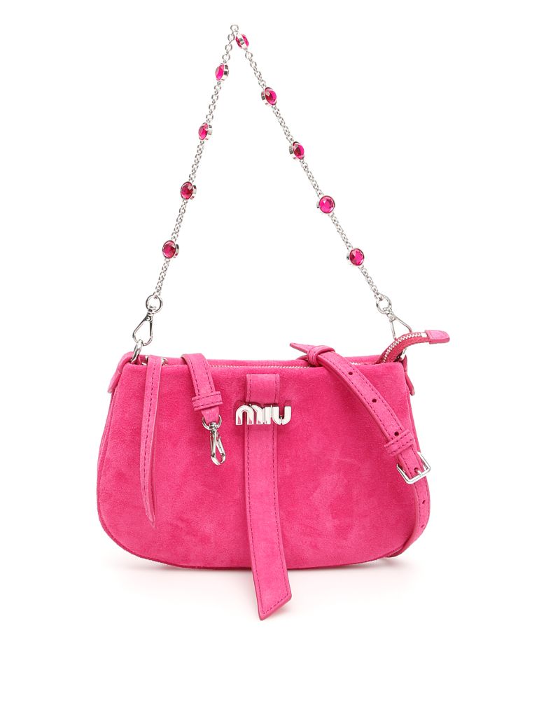 Miu Miu Miu Miu Crystal Chain Bag - FUXIA (Pink) - 10800248 | italist