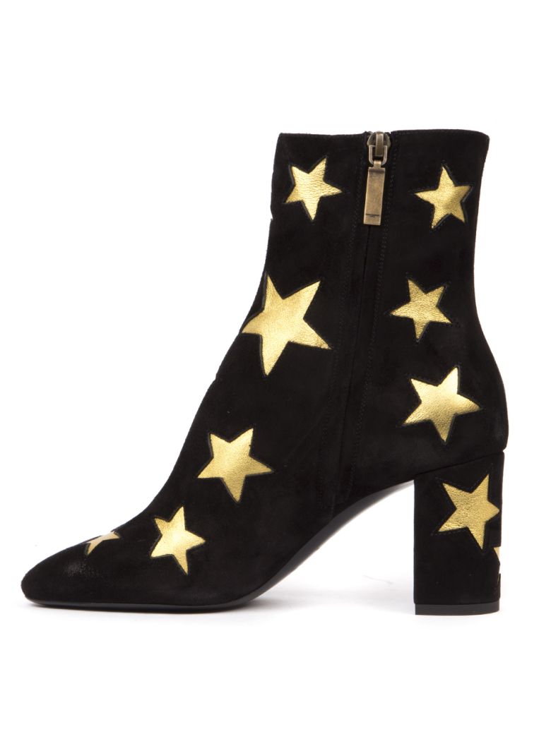 SAINT LAURENT BABIES BLACK SUEDE ANKLE BOOTS,11023338