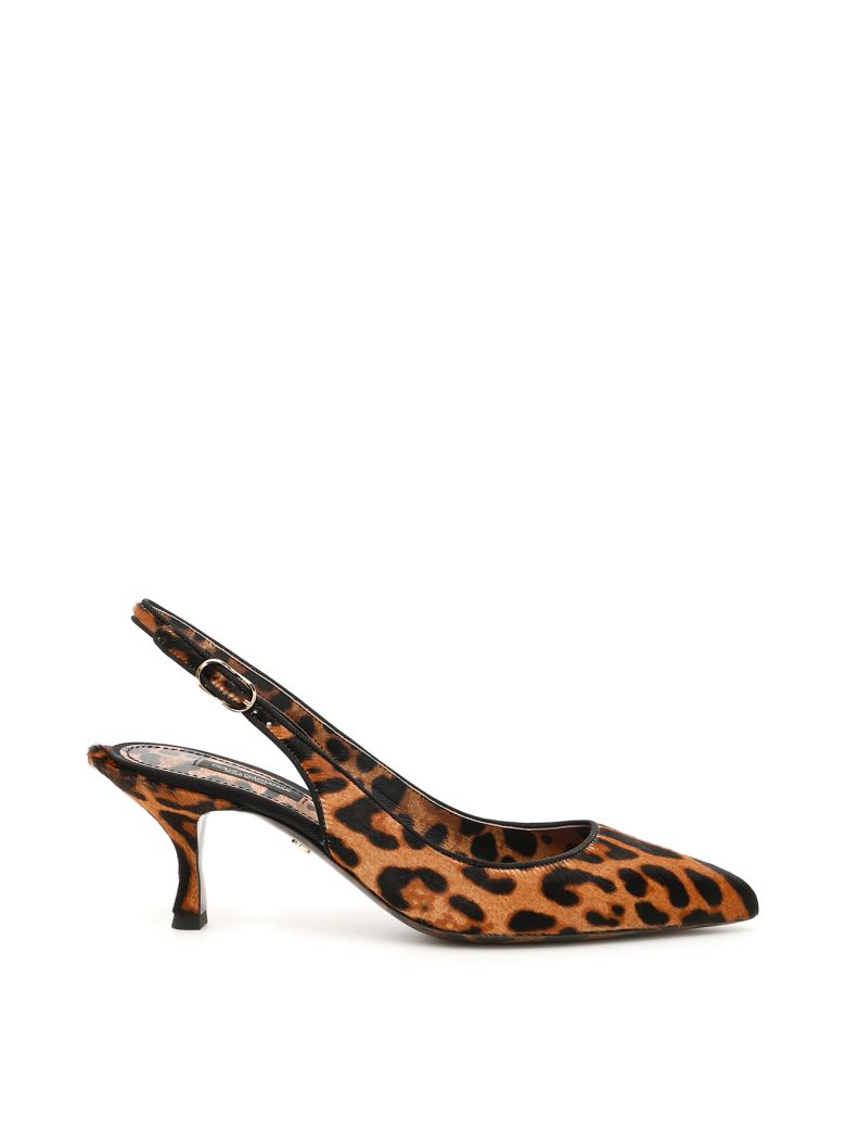 DOLCE & GABBANA LEOPARD PRINT LORI SLINGBACKS,11161827