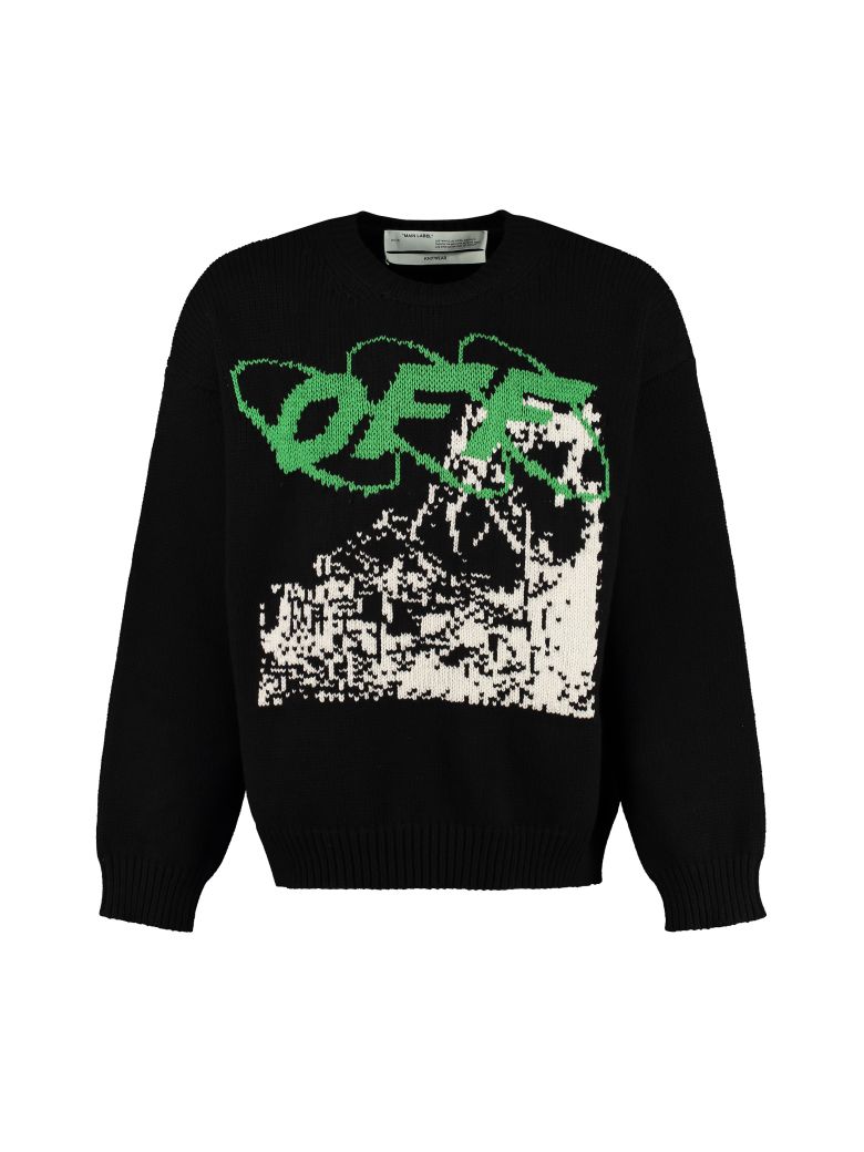 OFF-WHITE INTARSIA CREW-NECK SWEATER,11056208