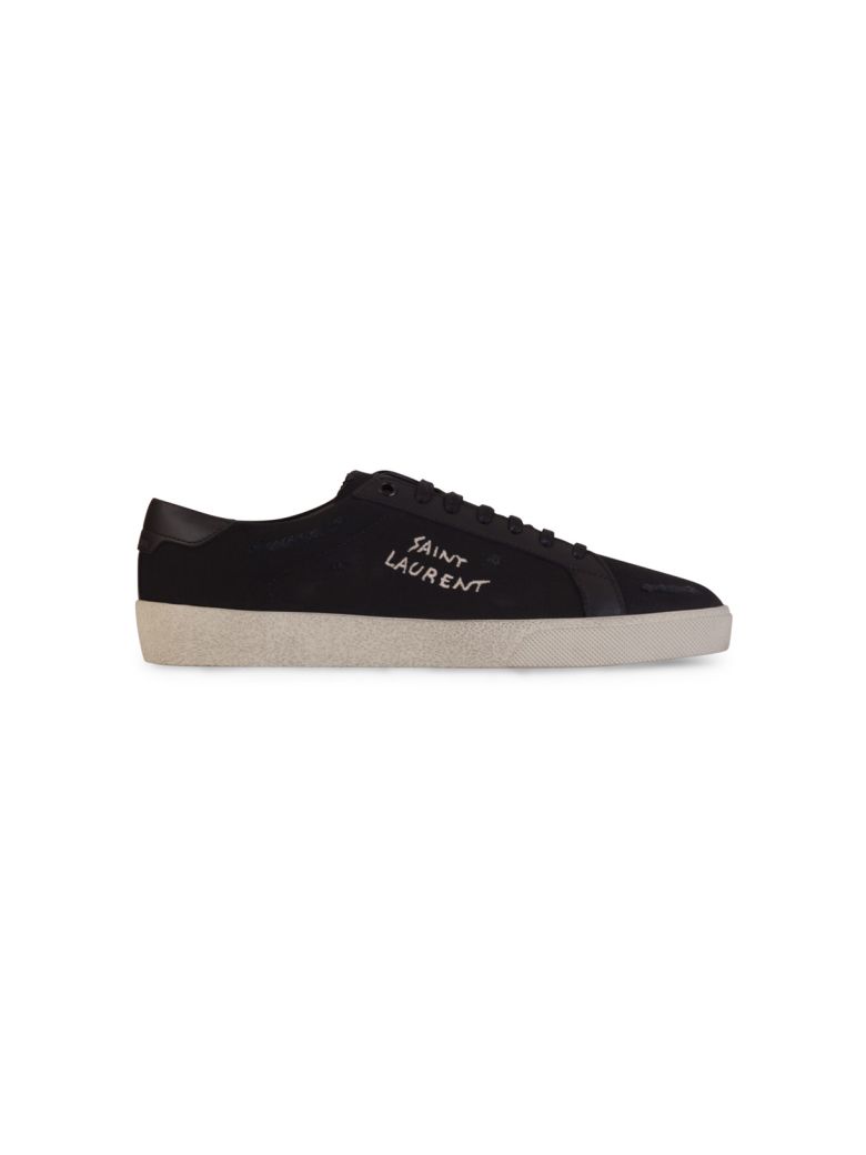 saint laurent logo embroidered sneakers