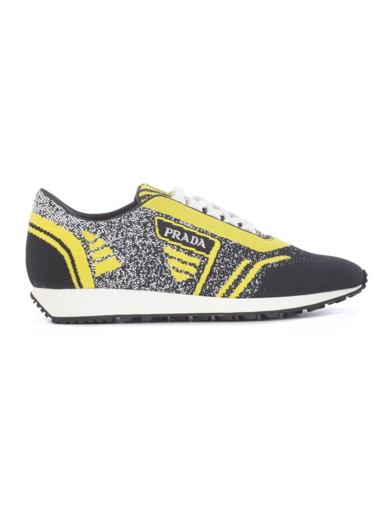 prada yellow and black sneakers