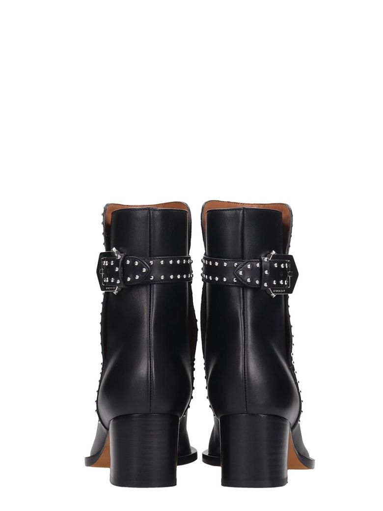 GIVENCHY ELEGANT ANK BOO HIGH HEELS ANKLE BOOTS IN BLACK LEATHER,11064436