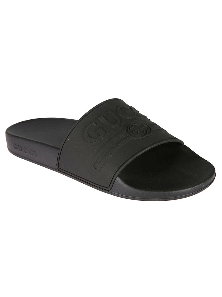 black gucci sliders womens