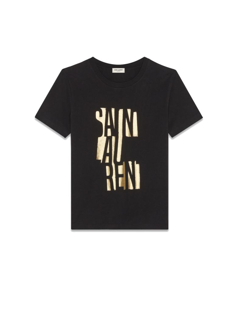 SAINT LAURENT LOGO CREWNECK T-SHIRT,11008803