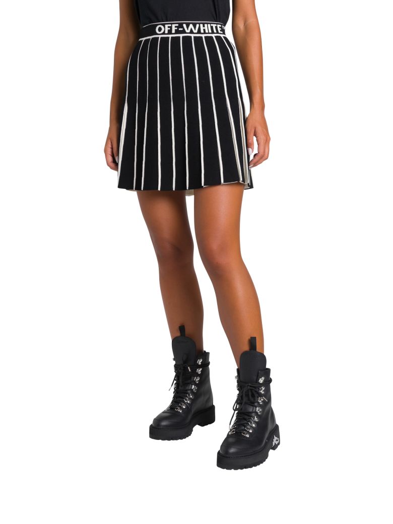 OFF-WHITE TACHNICAL KNIT PLEATED MINI SKIRT,11016626