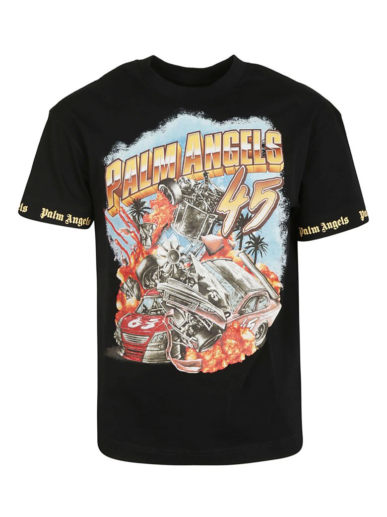 Palm Angels Palm Angels Printed T-shirt - Black Multicolor - 10667247 ...