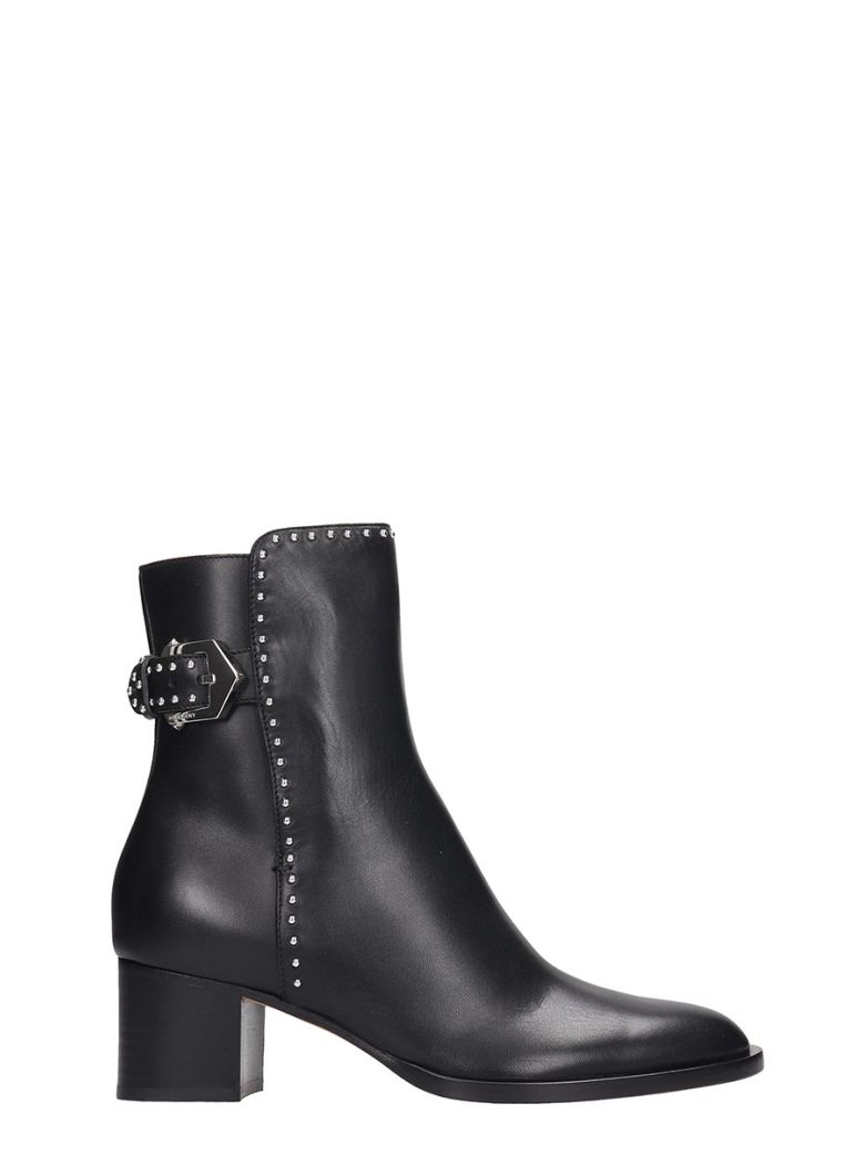 GIVENCHY ELEGANT ANK BOO HIGH HEELS ANKLE BOOTS IN BLACK LEATHER,11064436