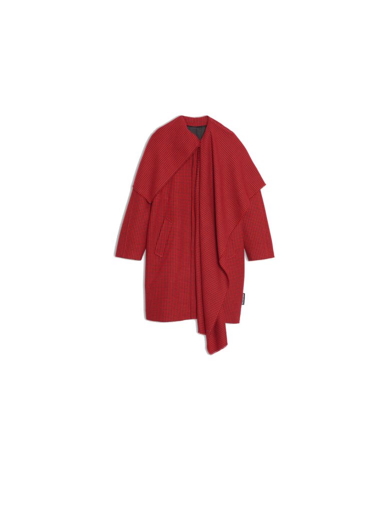BALENCIAGA SCARF COAT 3/4 SLEEVES CHECK,11059131
