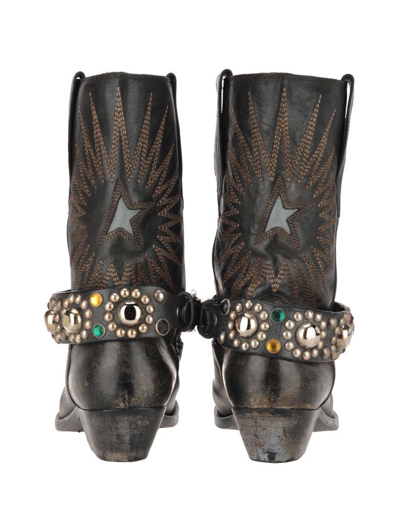 GOLDEN GOOSE WISH STAR ANKLE BOOTS,11025783