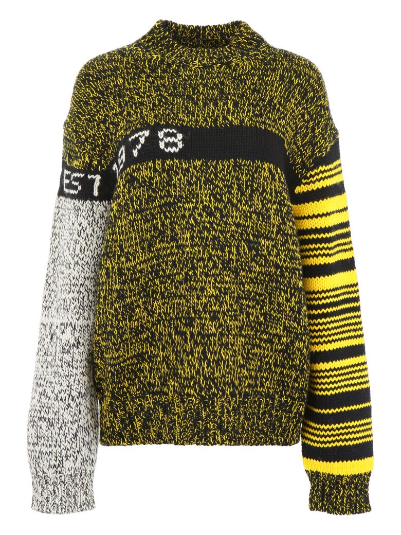 black and yellow pullover