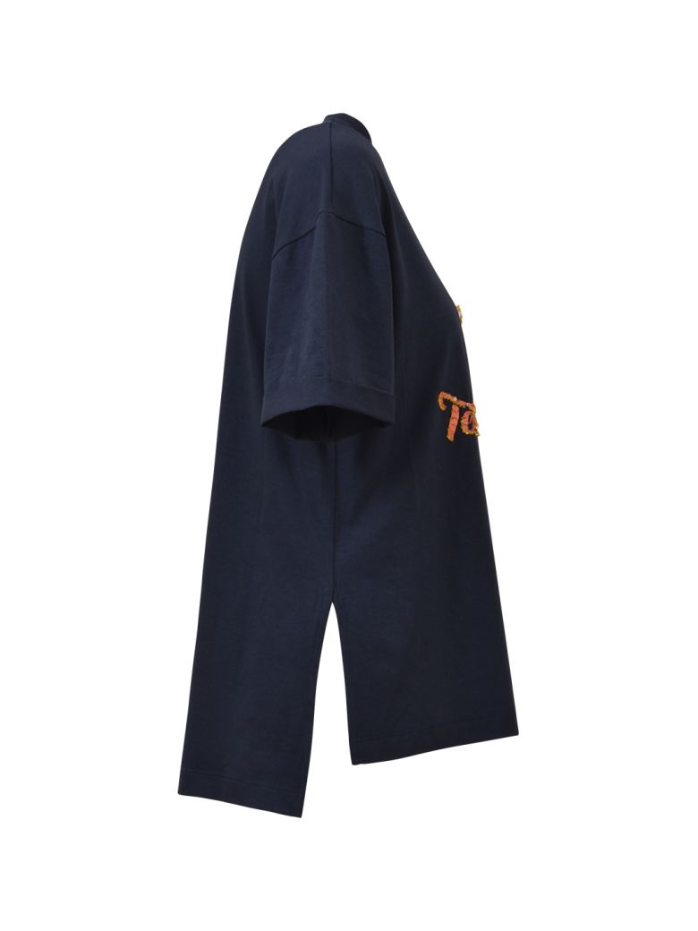 FENDI TESTACCIO BAY T-SHIRT BLUE,10664965