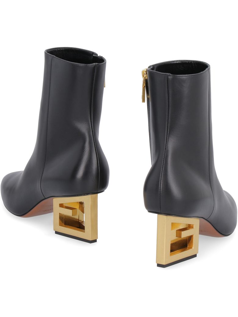 GIVENCHY TRIANGLE LEATHER POINTY-TOE ANKLE-BOOTS,10994884