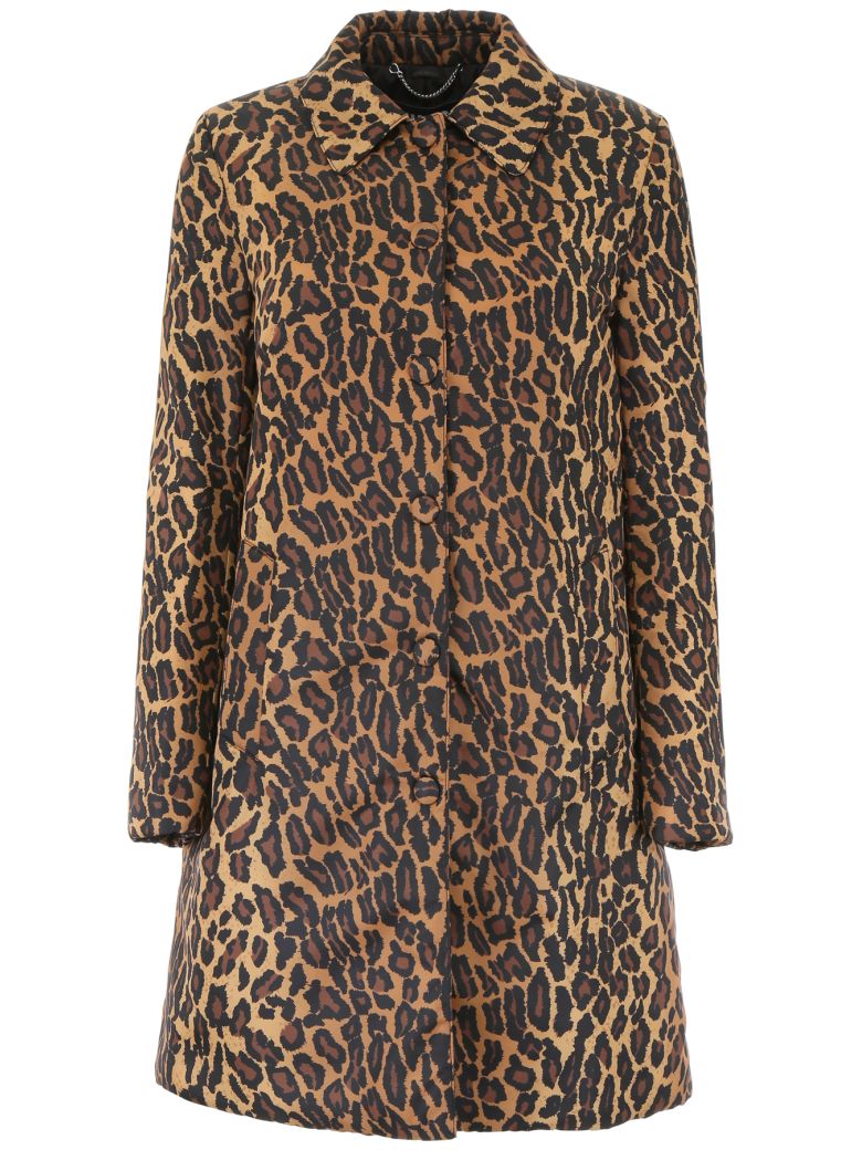 Miu Miu Padded Leopard-Print Technical-Twill Coat In Neutrals | ModeSens