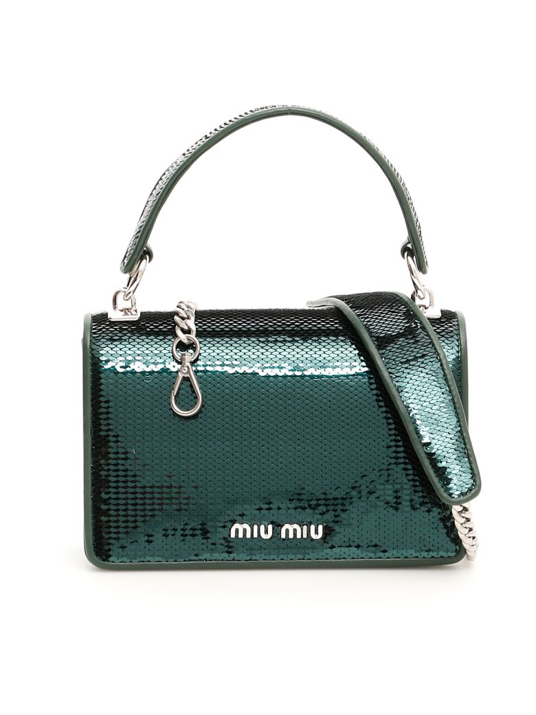 Miu Miu Miu Miu Sequins Midi Crossbody Bag - SMERALDO|Verde - 10675449 ...