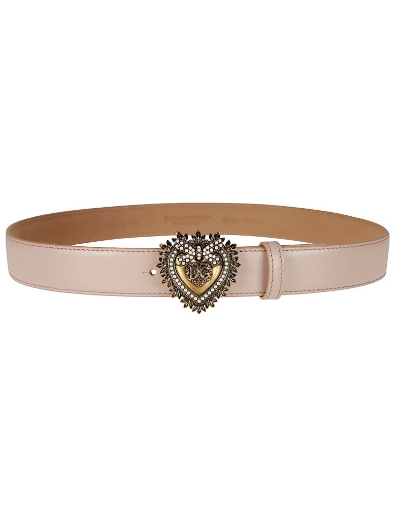 DOLCE & GABBANA HEART DEVOTION LEATHER BELT,10982984
