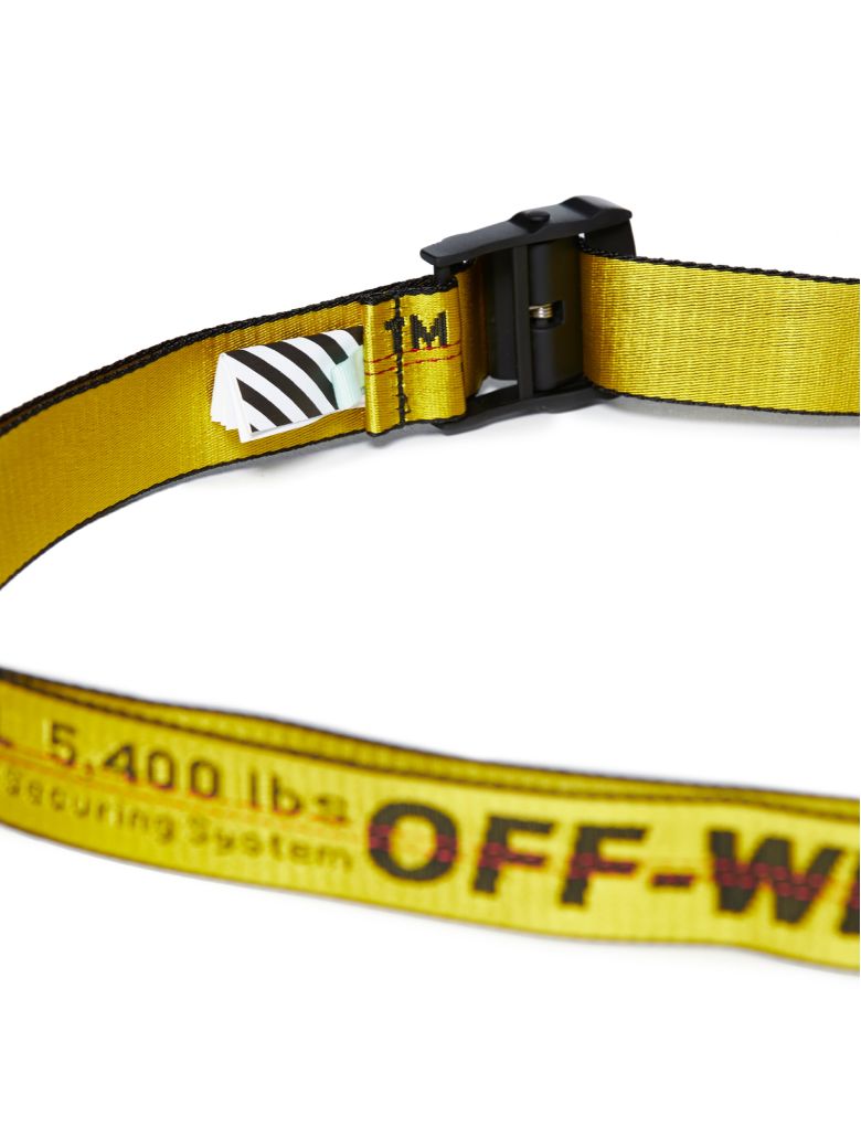 Off-White Men&#39;s Industrial Web Logo Belt, Yellow | ModeSens