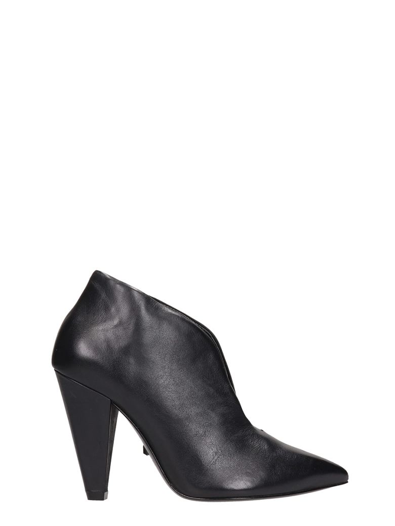 Schutz Schutz V Cut Black Leather Ankle Boots - black - 10710894 | italist
