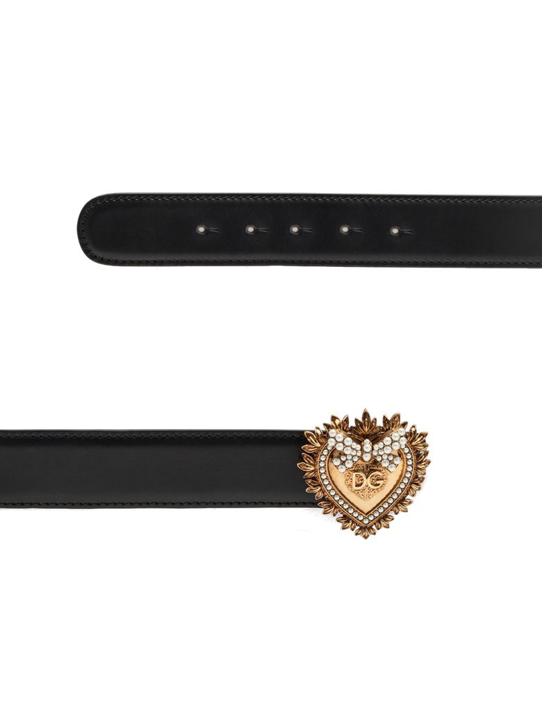 DOLCE & GABBANA LOW DEVOTION LOGO CUIR BELT,10967402