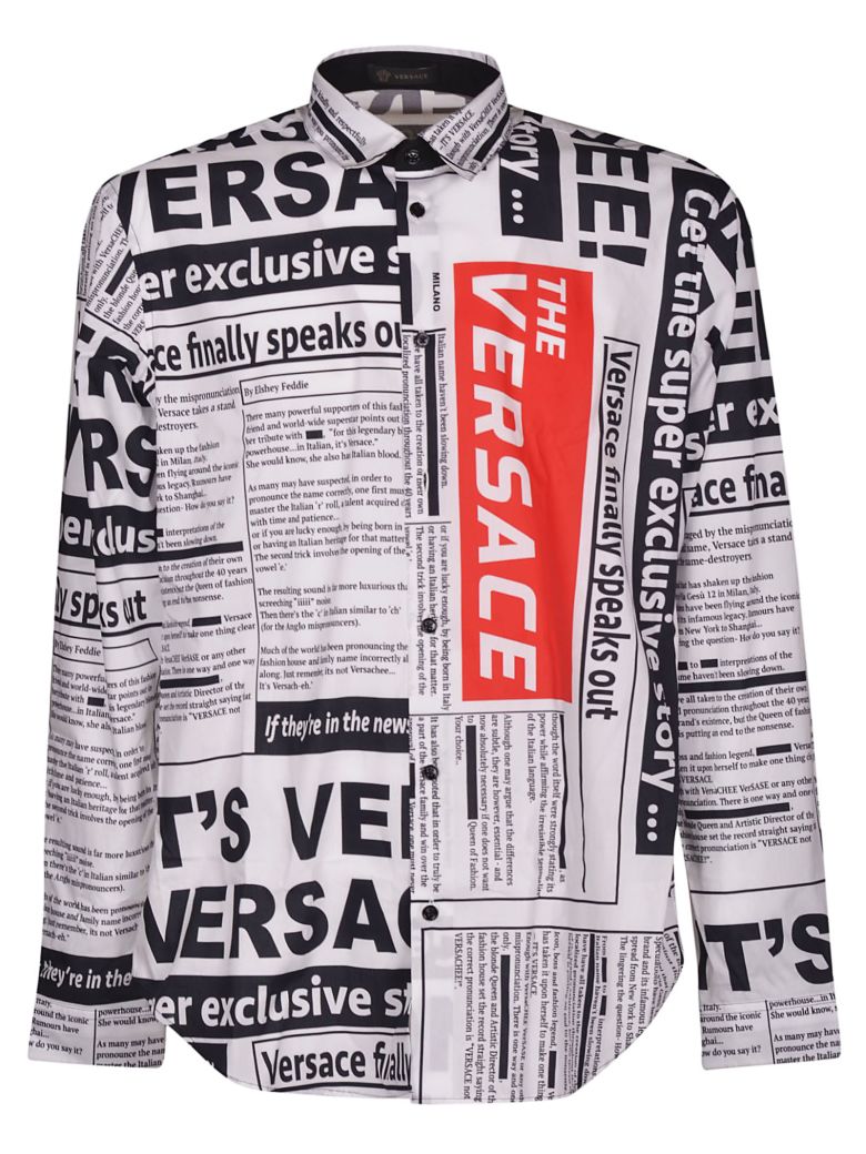 Versace Versace Newspaper Print Shirt - White - 10895822 | italist