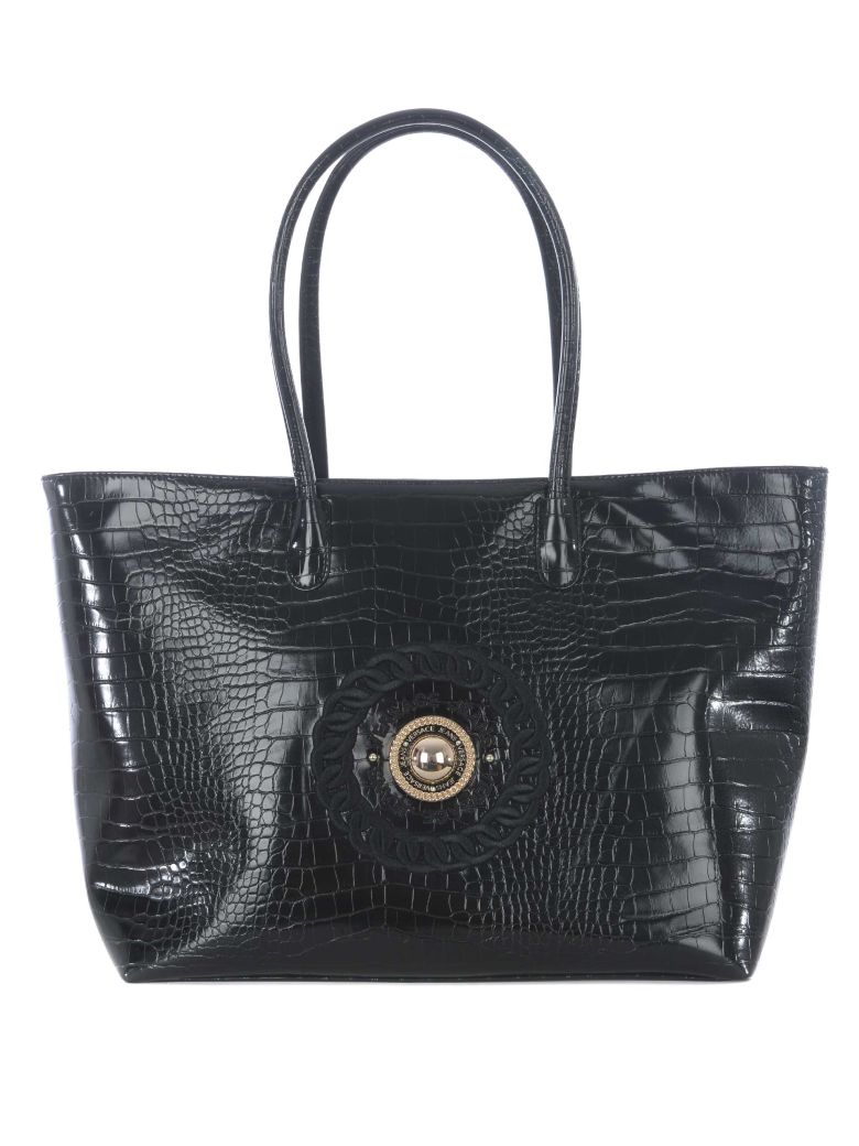 Versace Versace Logo Embossed Shopper Bag - Black - 10890576 | italist