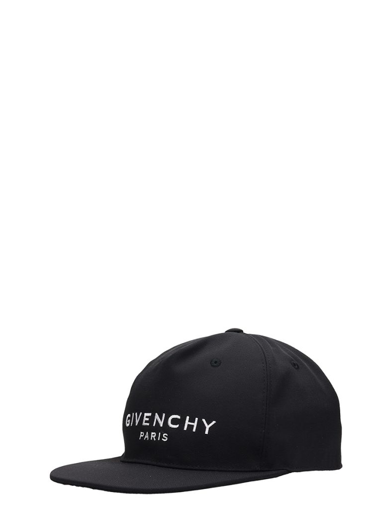 GIVENCHY CAP FLAT PEAK HATS IN BLACK CANVAS,10963657