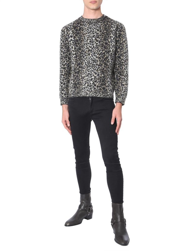SAINT LAURENT JACQUARD SWEATER,10983392