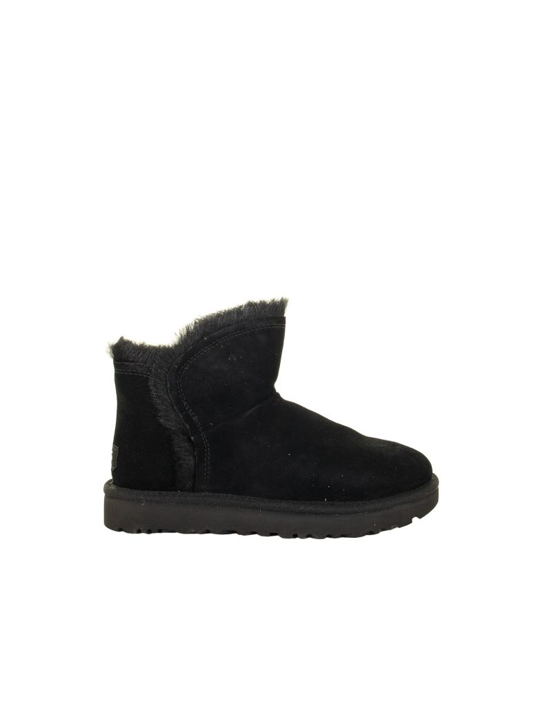 black fluffy ugg boots