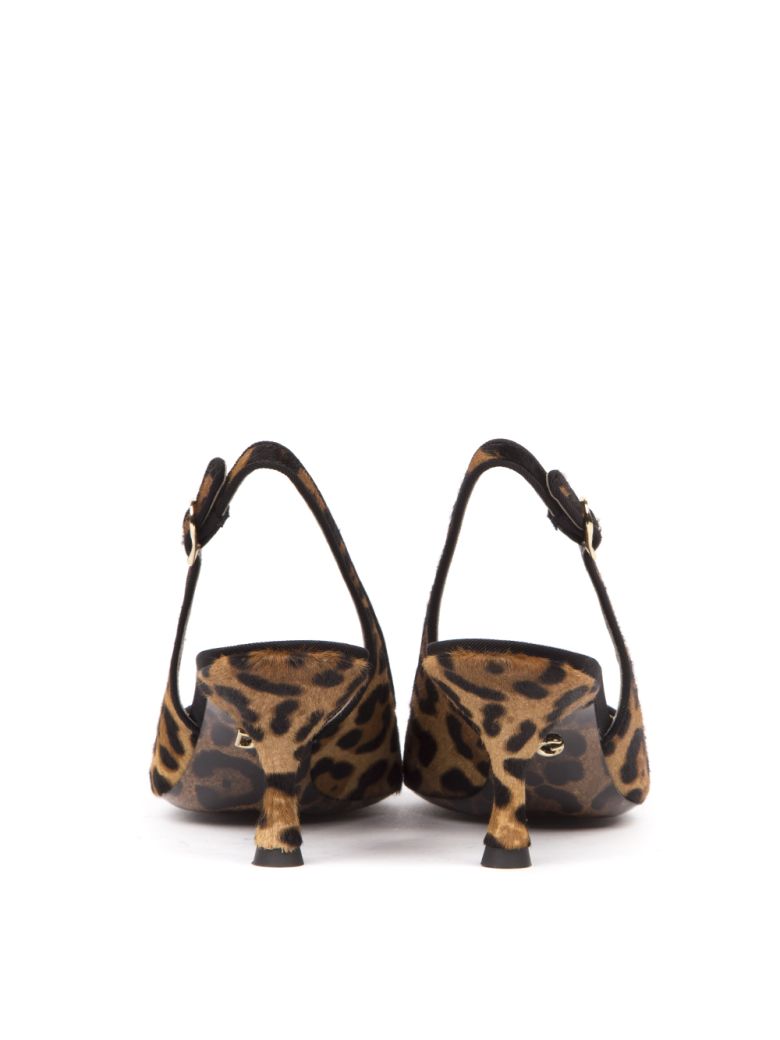 DOLCE & GABBANA LEOPARD-PRINT PONY HAIR SLINGBACKS,11021276