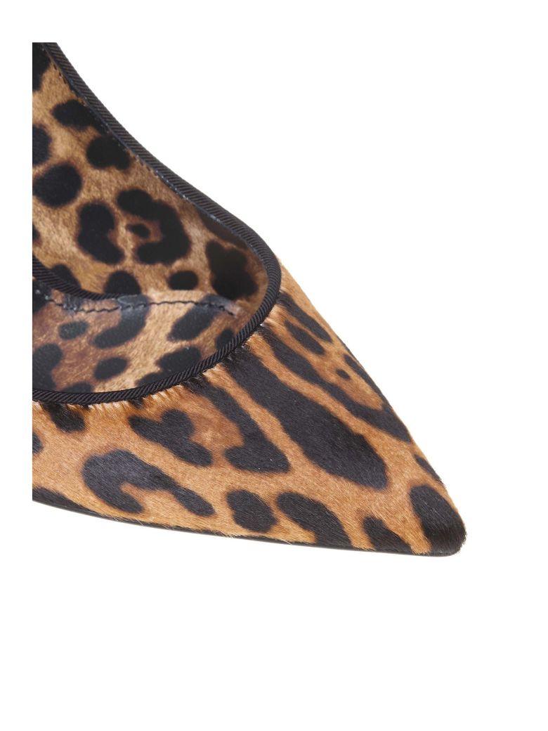 DOLCE & GABBANA DECOLLETE IN CAVALLINO WITH LEOPARD PRINT,10990977