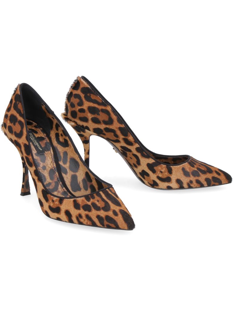 DOLCE & GABBANA CALF HAIR POINTY-TOE PUMPS,11018472