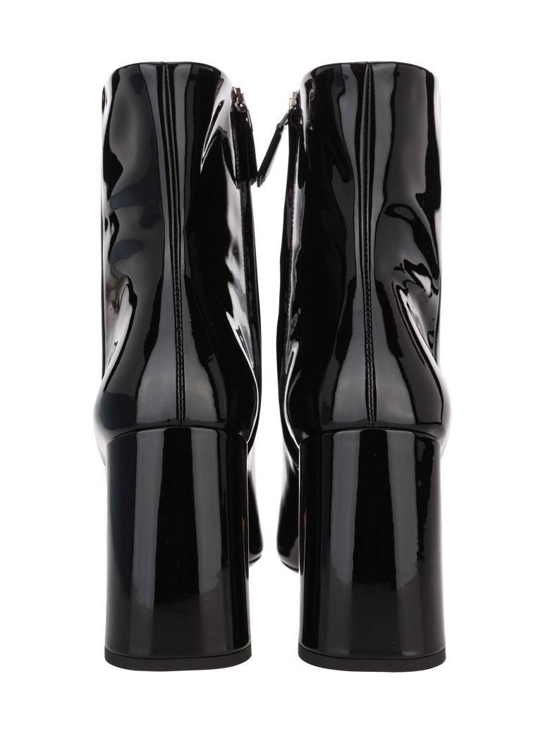 PRADA PATENT LEATHER ANKLE BOOTS,10998476