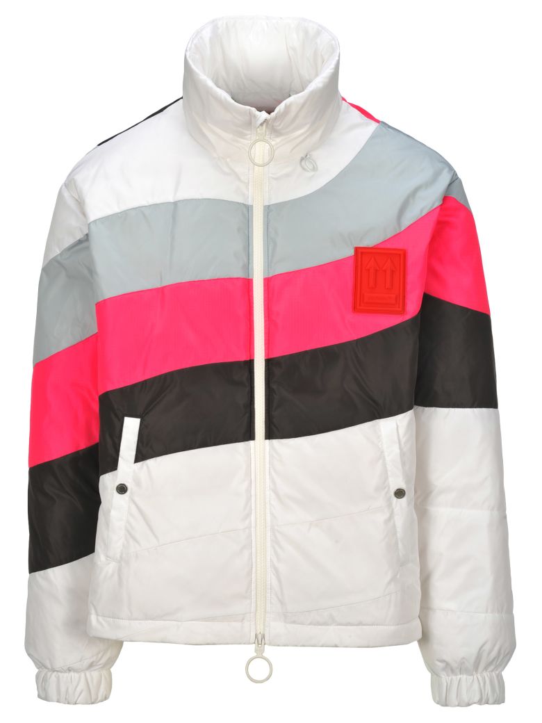 OFF-WHITE OFF WHITE CONTRAST STRIPE PUFFER JACKET,11017977