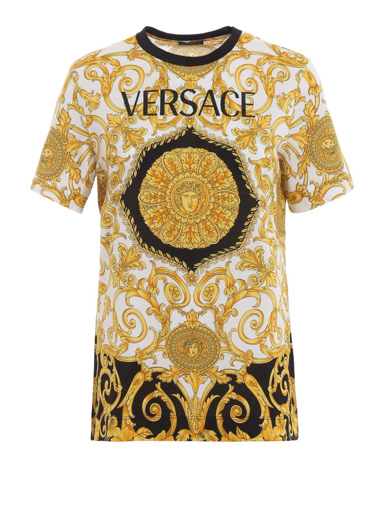 Versace Versace Baroque Print T-shirt - F.do Nero Stampa Oro - 10791458 ...