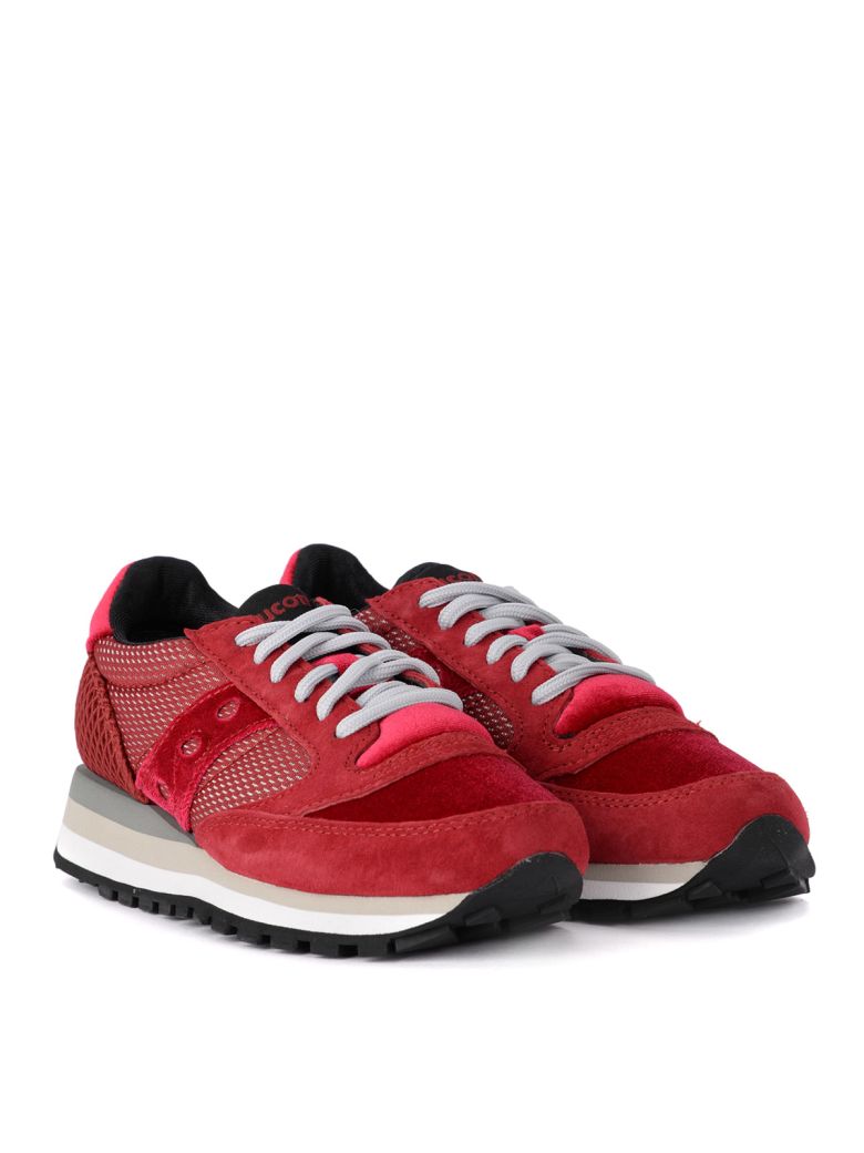 Saucony Saucony Jazz Triple Red Suede And Velvet Sneaker - ROSSO ...