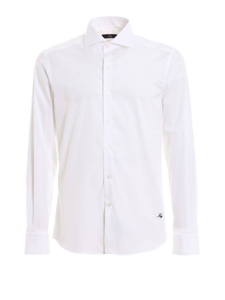 Fay Fay White Stretch Cotton Shirt - White - 10872245 | italist