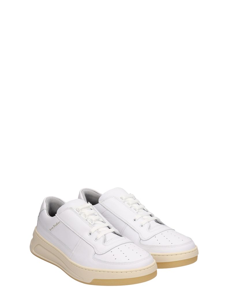 ACNE STUDIOS PEREY SNEAKERS IN WHITE LEATHER,11010175