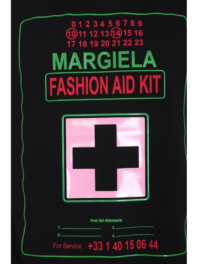 MAISON MARGIELA T-SHIRT IN BLACK COTTON,11011622