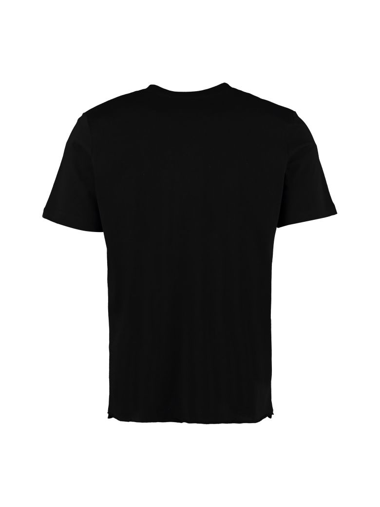 SAINT LAURENT LOGO PRINT COTTON T-SHIRT,10972892
