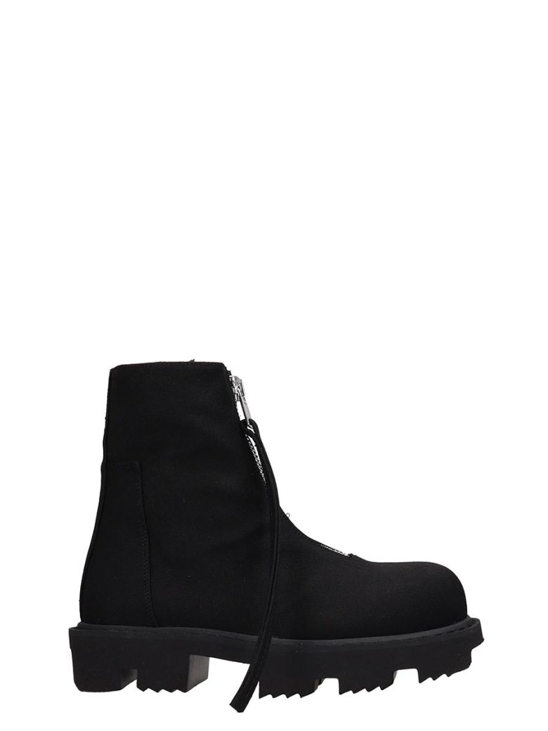 black canvas combat boots
