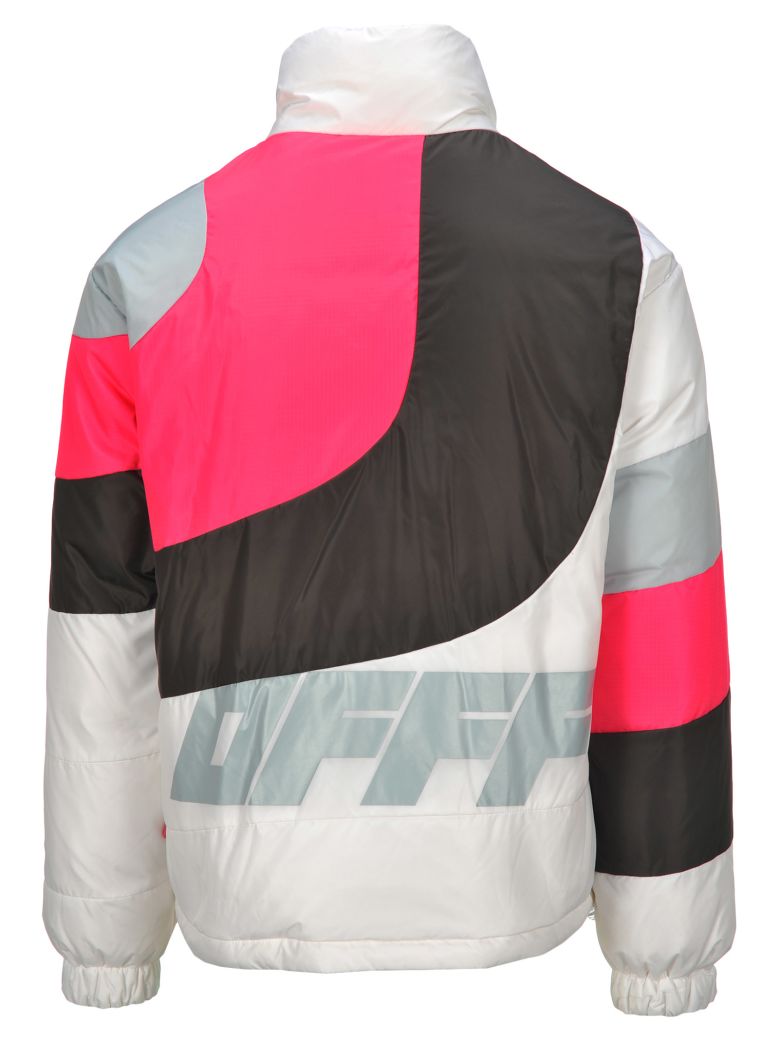 OFF-WHITE OFF WHITE CONTRAST STRIPE PUFFER JACKET,11017977