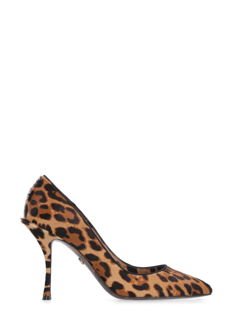 DOLCE & GABBANA CALF HAIR POINTY-TOE PUMPS,11018472