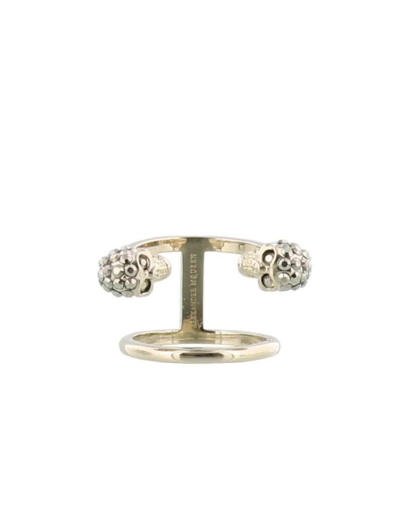 Alexander McQueen Double Skull Ring - Gold