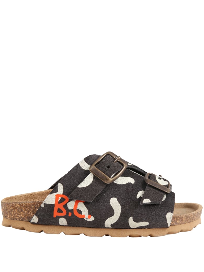 orange and black sandals