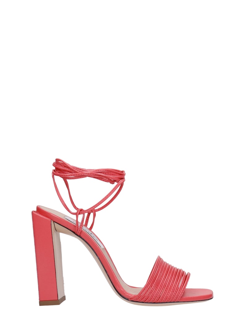 Sebastian Milano Sandals In Red Leather - red
