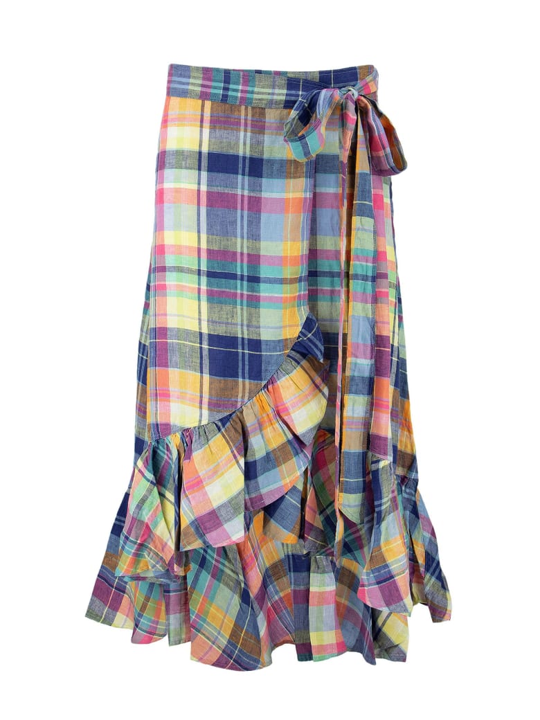 Ralph Lauren Madras Linen Wrap Skirt | italist, ALWAYS LIKE A SALE